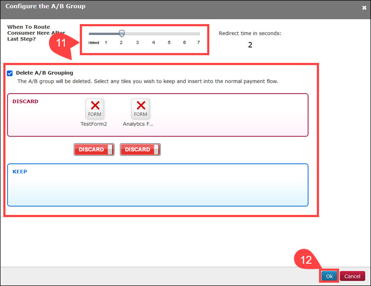 Setting up A/B testing group in FlexForms.