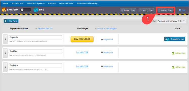Access Forms Library in FlexForms.
