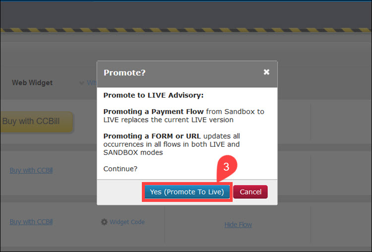 Confirm promoting FlexForms payment form to Live.