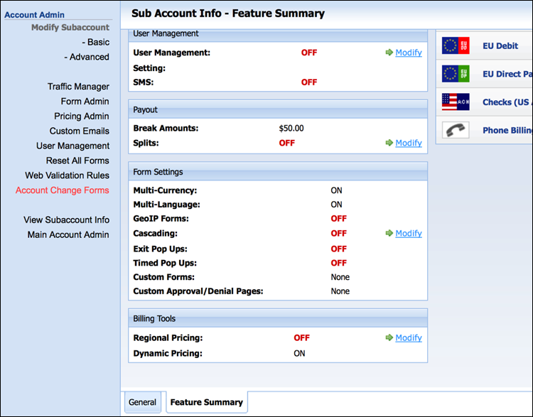Check if Dynamic Pricing is enabled in the CCBill Admin.