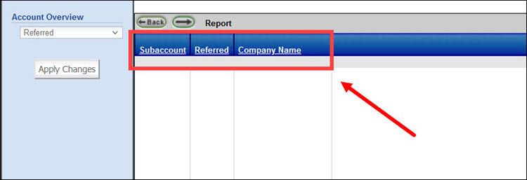 Referred Info Type in the Account Overview report.