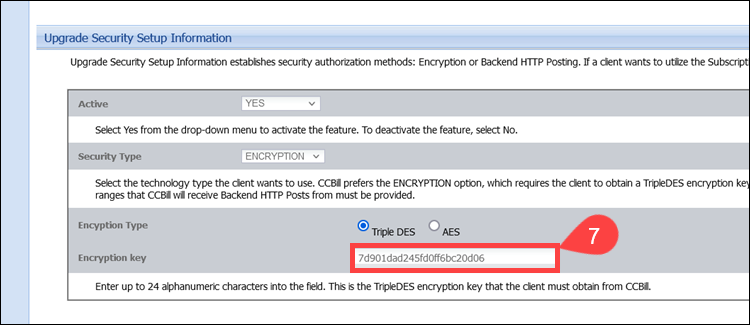 Copy encryption key from Admin Portal.
