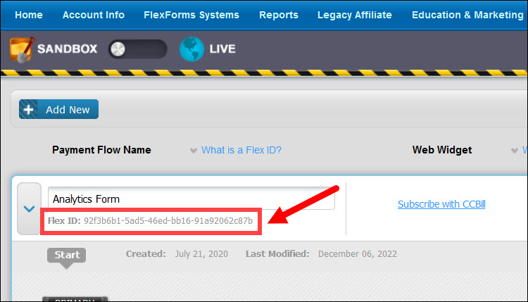Flex ID in the Admin Portal.