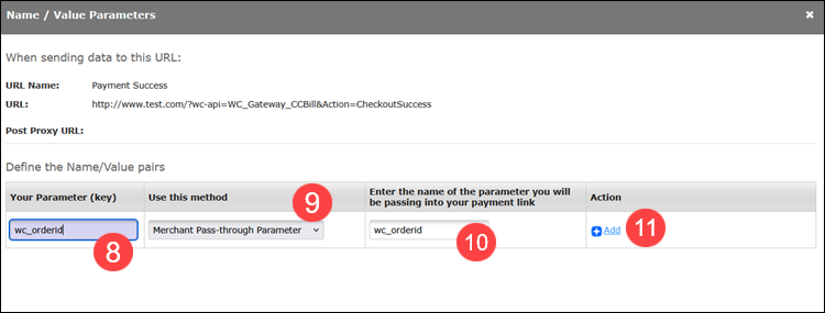Adding name/value pairs for WooCommerce integrations.