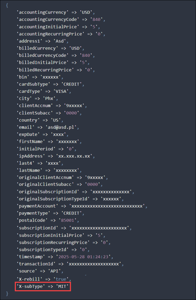 Receiving passthrough parameters in CCBill Webhooks.