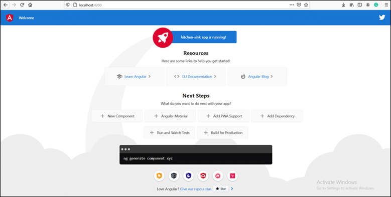 An image of the platform for creating Angular components