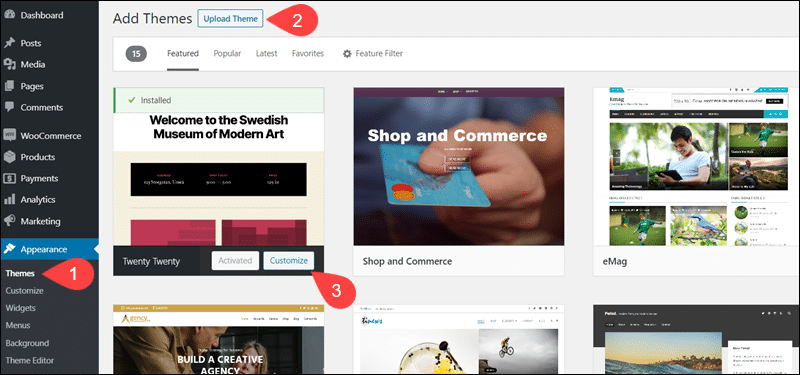 Add or customize new themes in WooCommerce.