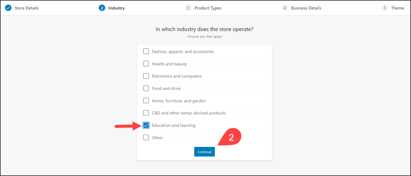 Define the industry your store predominantly operates in.