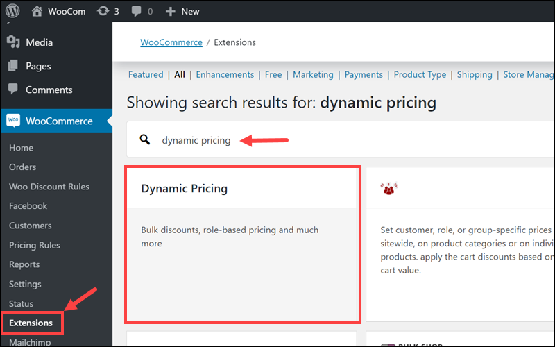 Install the Dynamic Pricing plugin in WooCommerce.