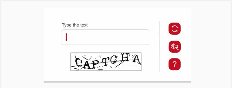 Basic CAPTCHA example.