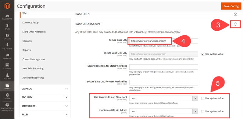 Set secure URL to HTTPS in Magento 2.