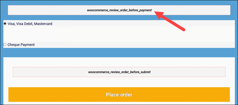 An example of a WooCommerce action hook.