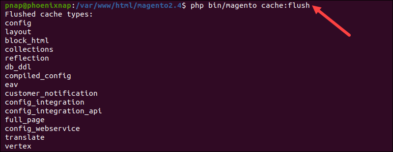 Clear Magento cache from command line.