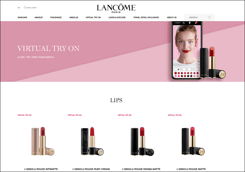 Example of a good headless commerce approach by Lancome.