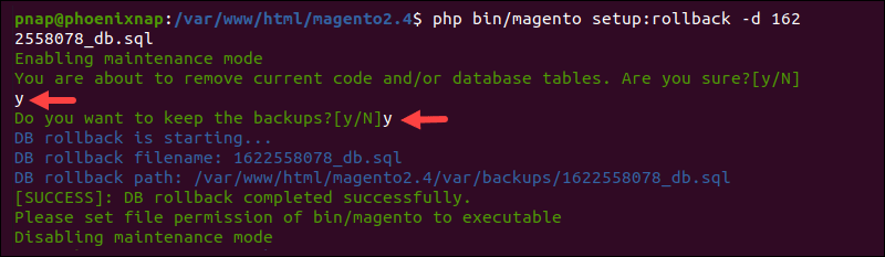Backup Magetno database from command line interface.