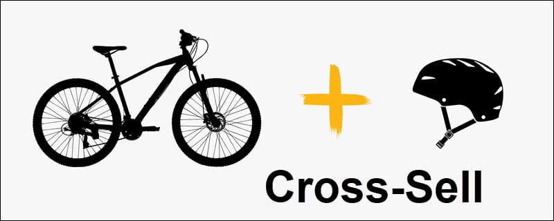 Bicycle and helmet cross-sale example.