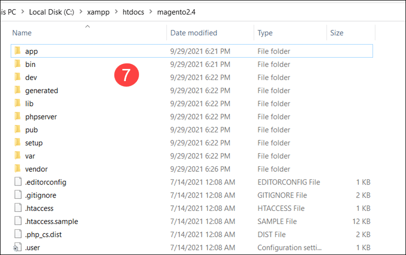 Magetno installation folder in Windows.