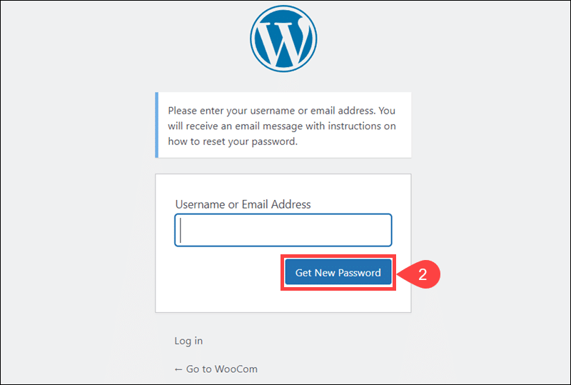 Enter new WordPress password using the Lost your password feature.