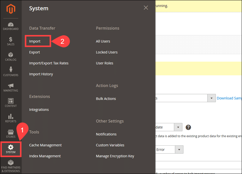 Import product csv file in Magento.