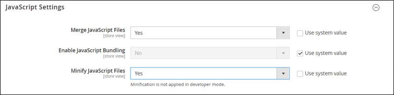 Configuring JavaScript settings in Magento 2.