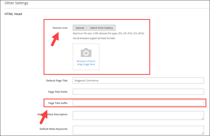 Configuring HTML Head settings in Magento 2.