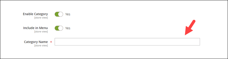 Naming a product category in Magento 2.
