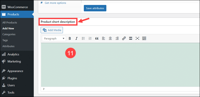 Add product description in WooCommerce.