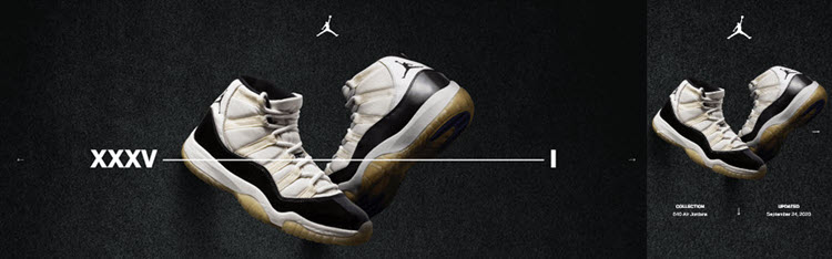 Unconventional layout on the Jordan homepage.