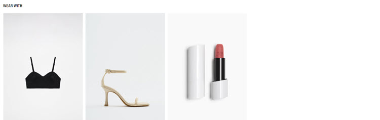 Zara using ecommerce personalization to recommend products.