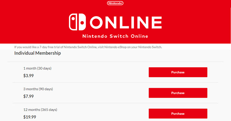 Nintendo switch online